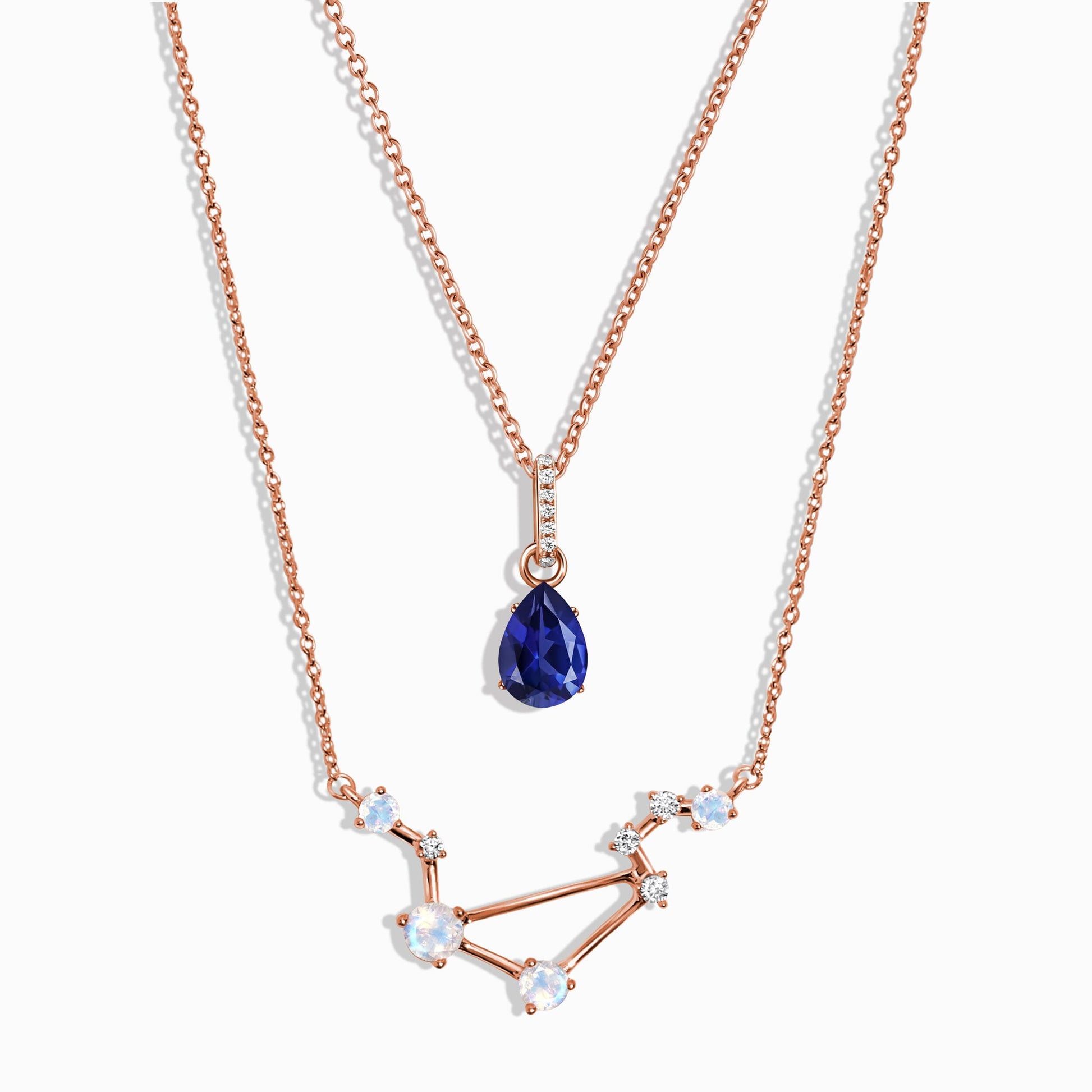 Libra Zodiac Necklace Set - rose gold