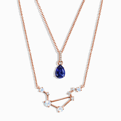 Libra Zodiac Necklace Set - rose gold