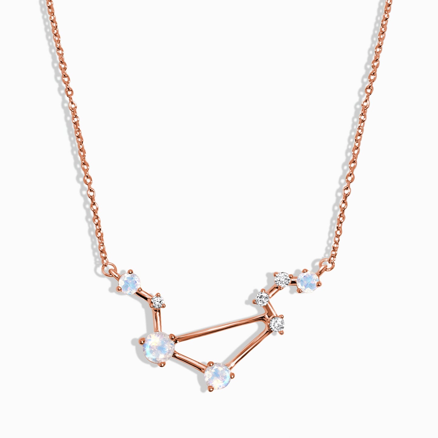 Libra zodiac necklace rose gold