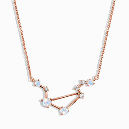 Libra zodiac necklace rose gold