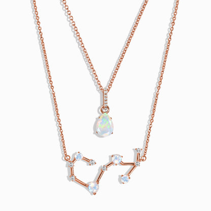 Scorpio Zodiac & October Birthstone Necklaces, rose gold