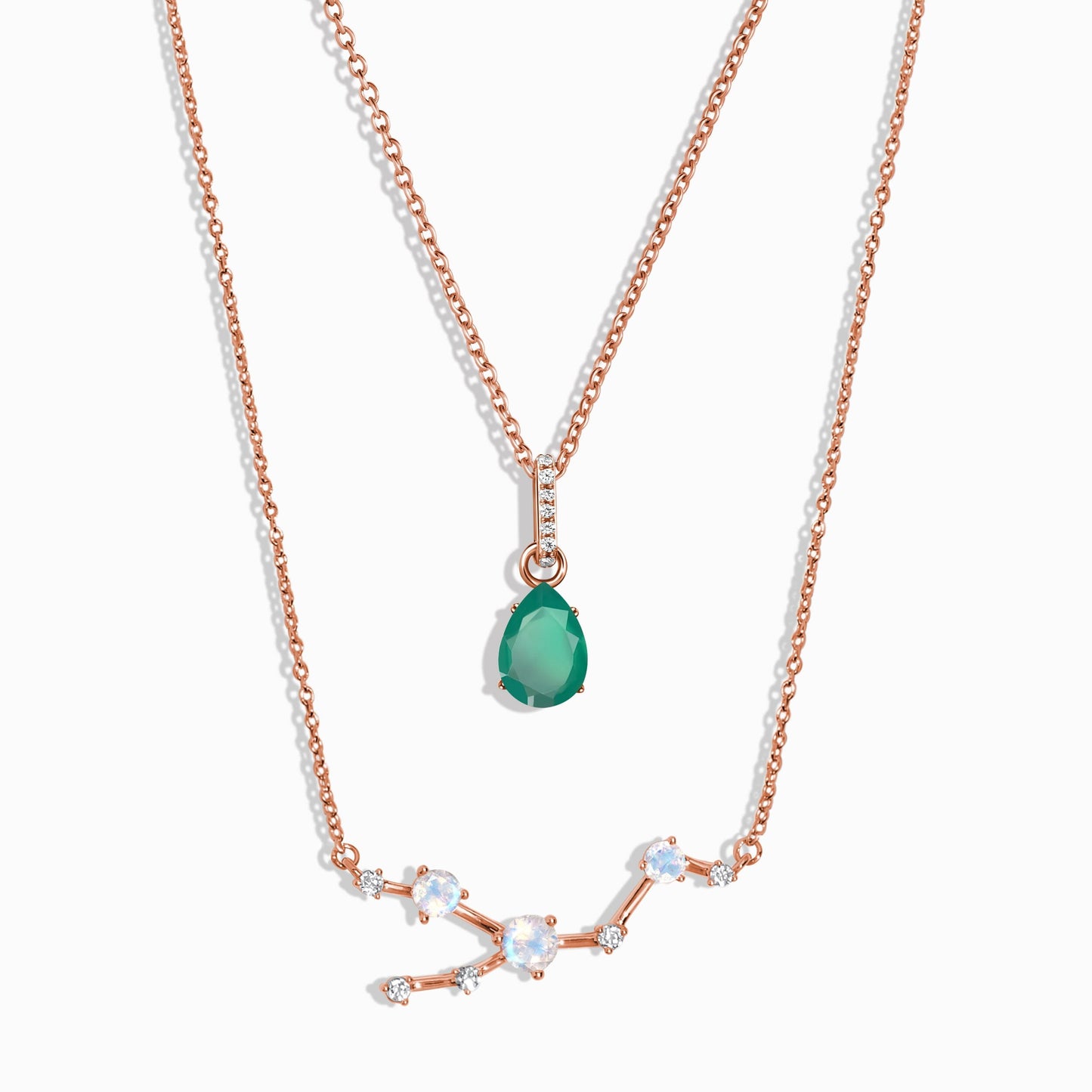 Taurus Zodiac Necklace Set - rose gold