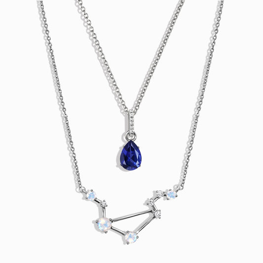 Libra Zodiac Necklace Set - silver