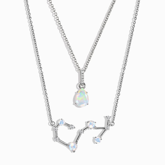 Scorpio Zodiac & October Birthstone Necklaces, silver