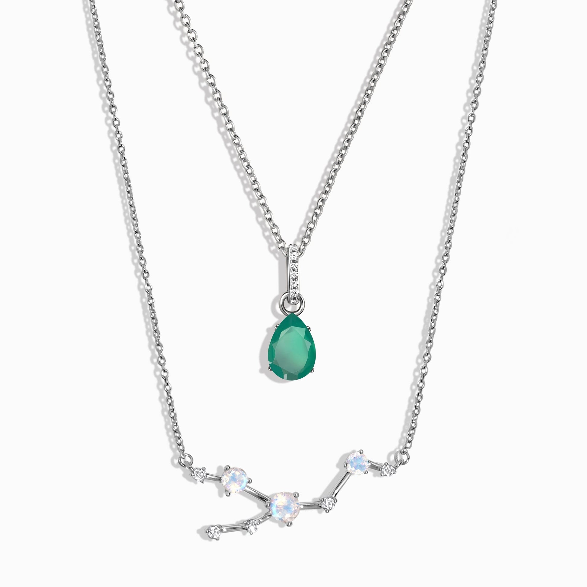 Taurus Zodiac Necklace Set - silver
