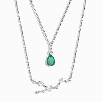 Taurus Zodiac Necklace Set - silver