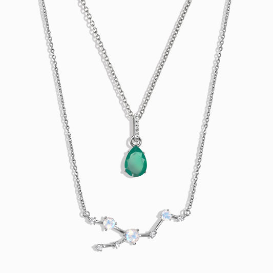Taurus Zodiac Necklace Set - silver