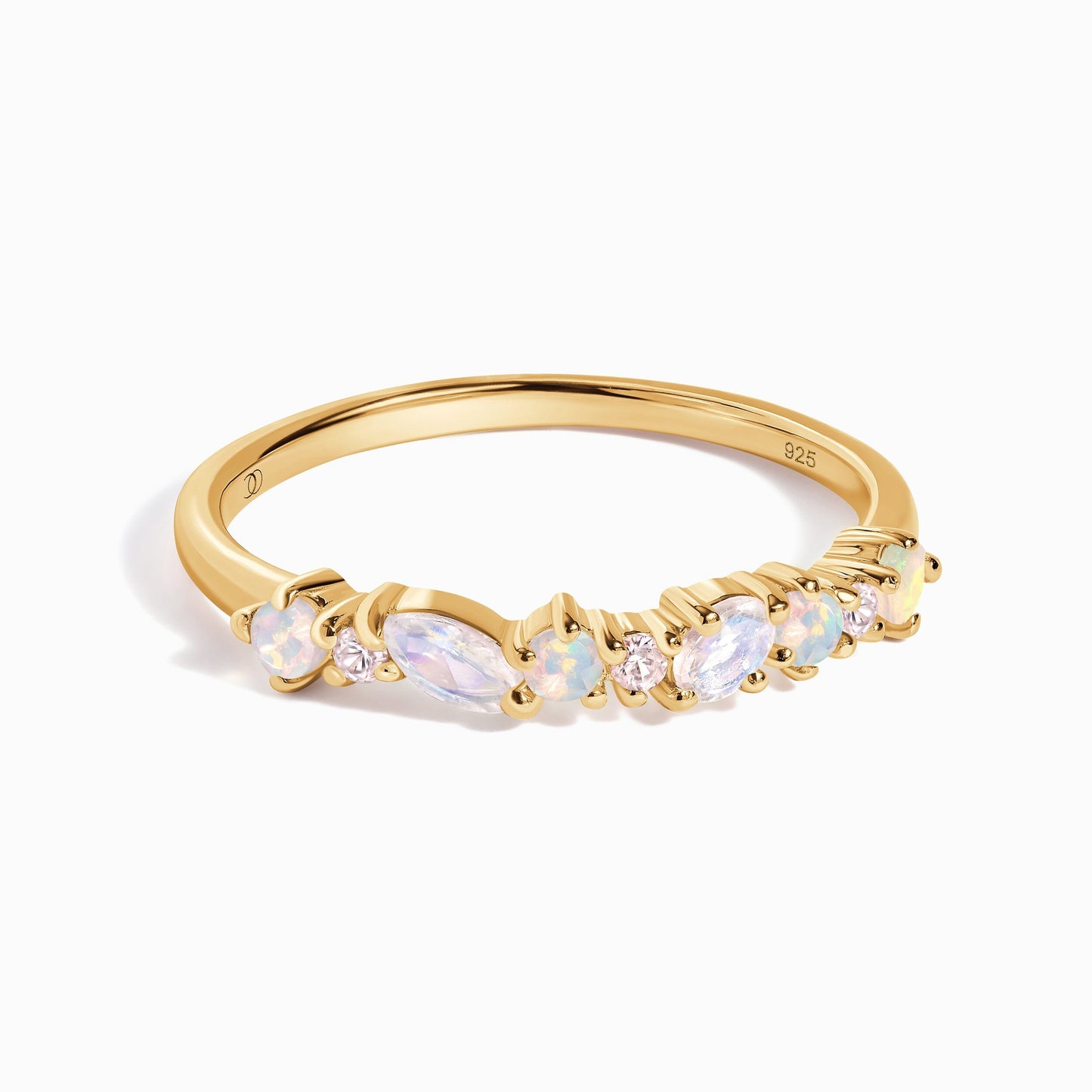 Moonstone Opal Ring - Grace - yellow gold vermeil