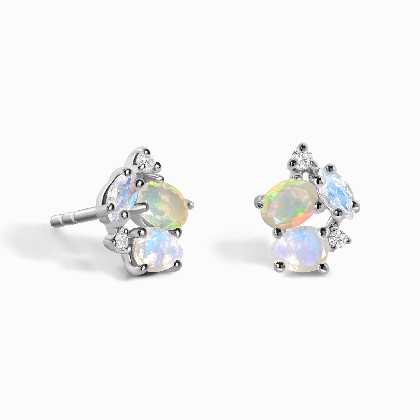 Opal Moonstone Earrings - Orion - silver