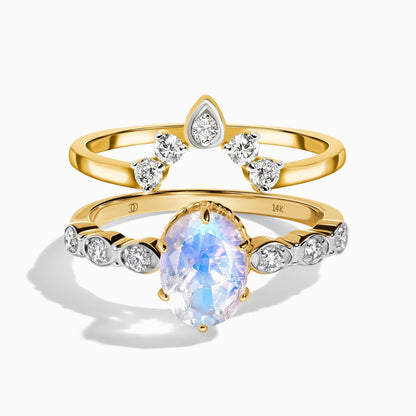 Mirth Ring and Vow Band yellow gold