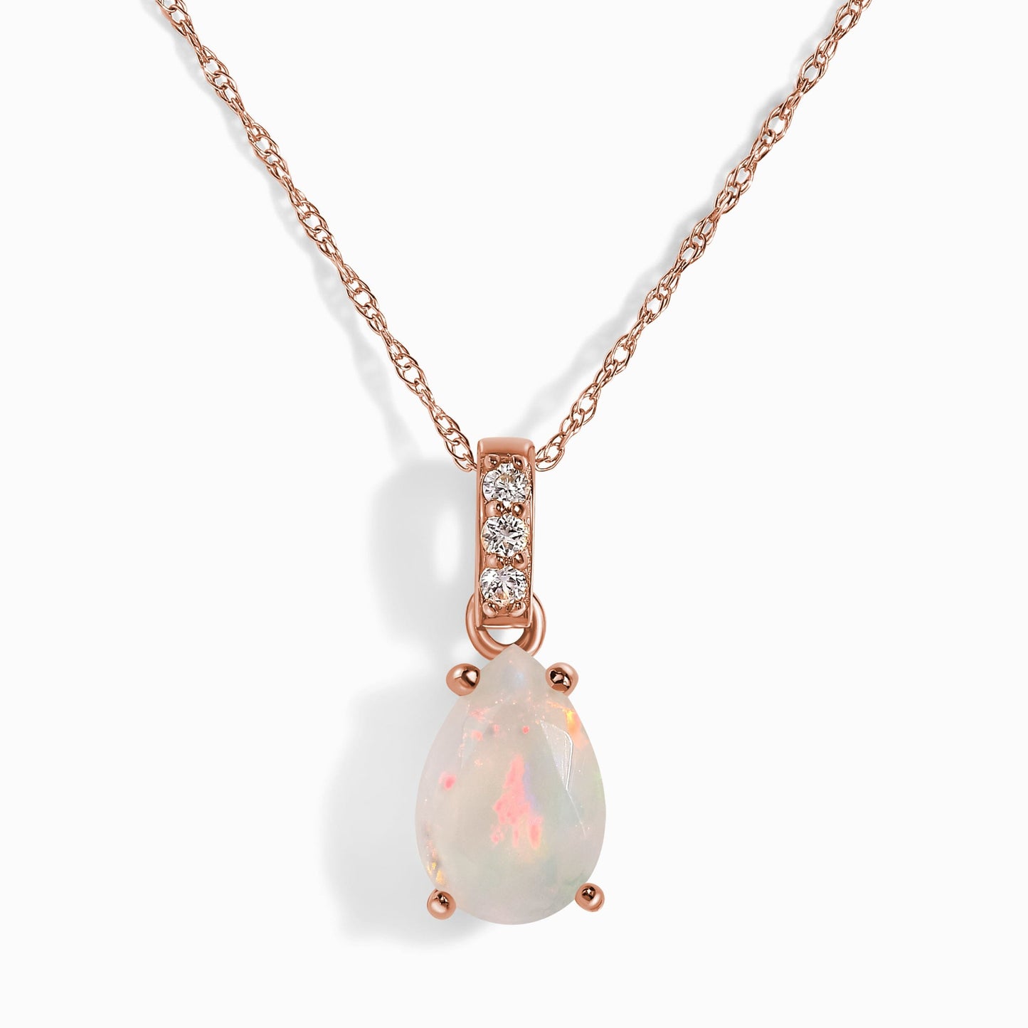 Opal Diamond Necklace Sway, rose gold