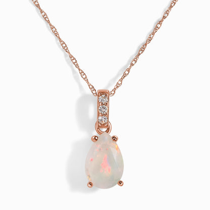 Opal Diamond Necklace Sway, rose gold