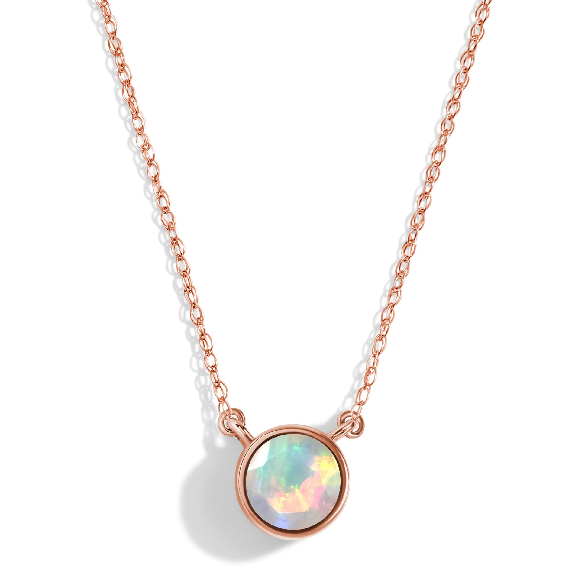 Opal Necklace - Solitaire, rose gold