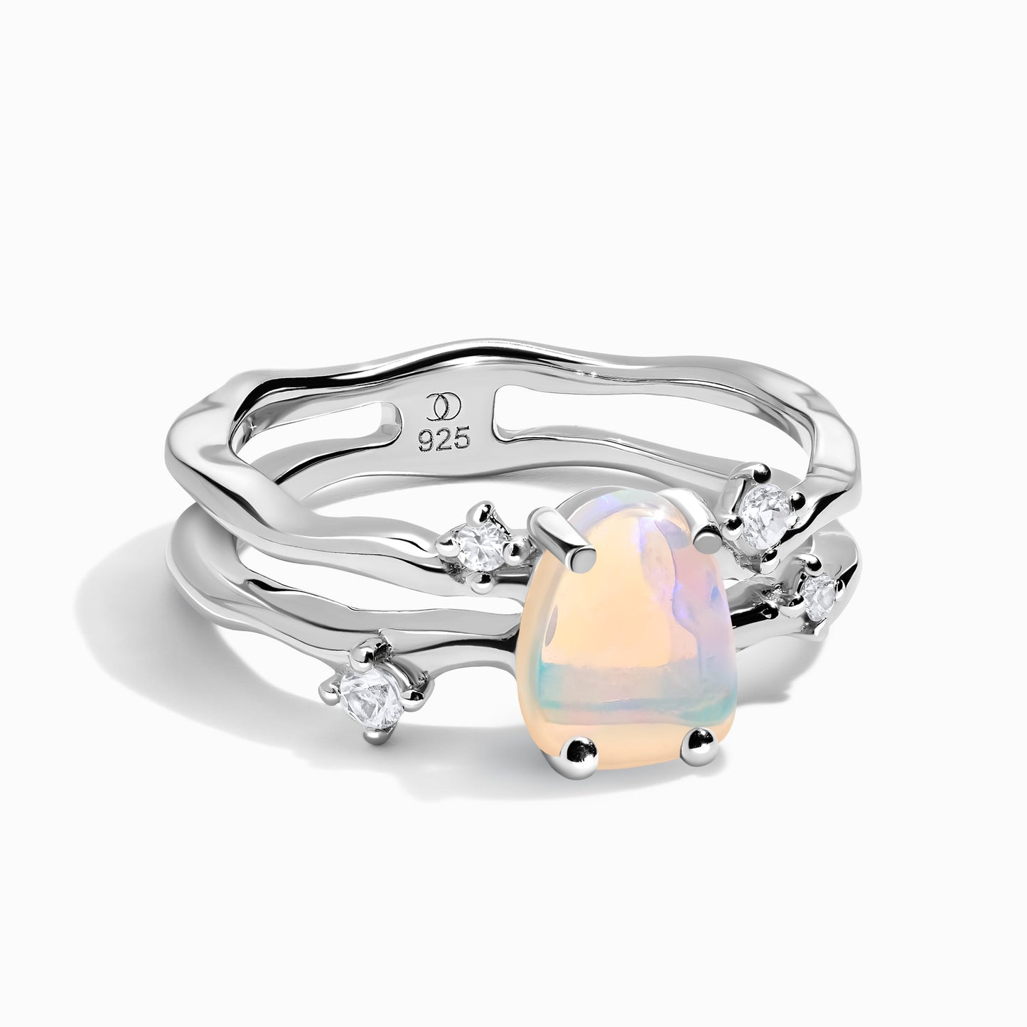 Opal Ring - Flow, sterling silver