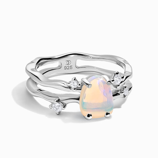 Opal Ring - Flow, sterling silver