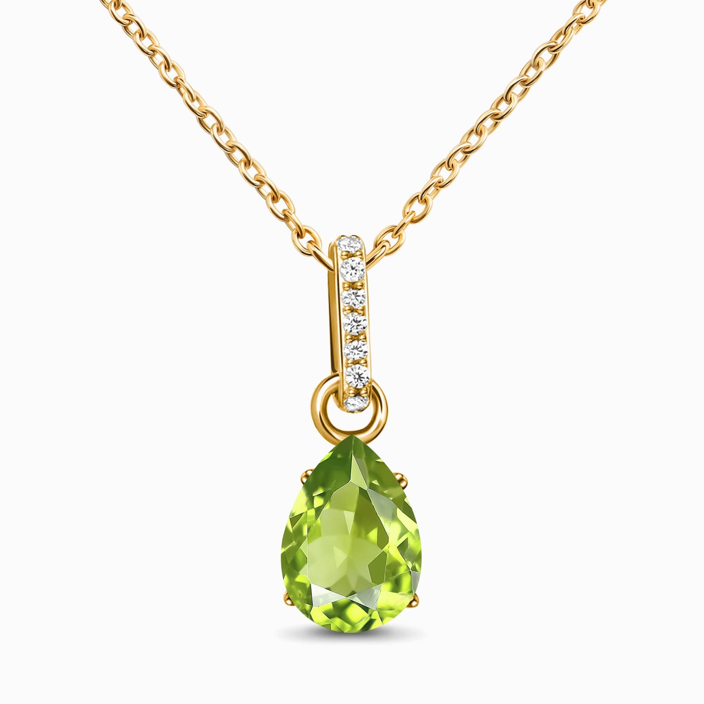Peridot Necklace Sway - yellow gold