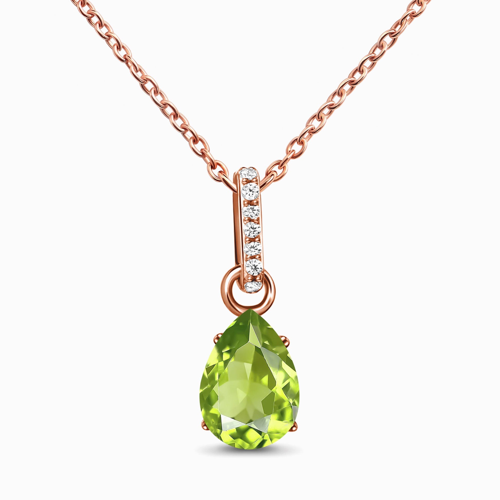 Peridot Necklace Sway - rose gold