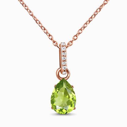 Peridot Necklace Sway - rose gold