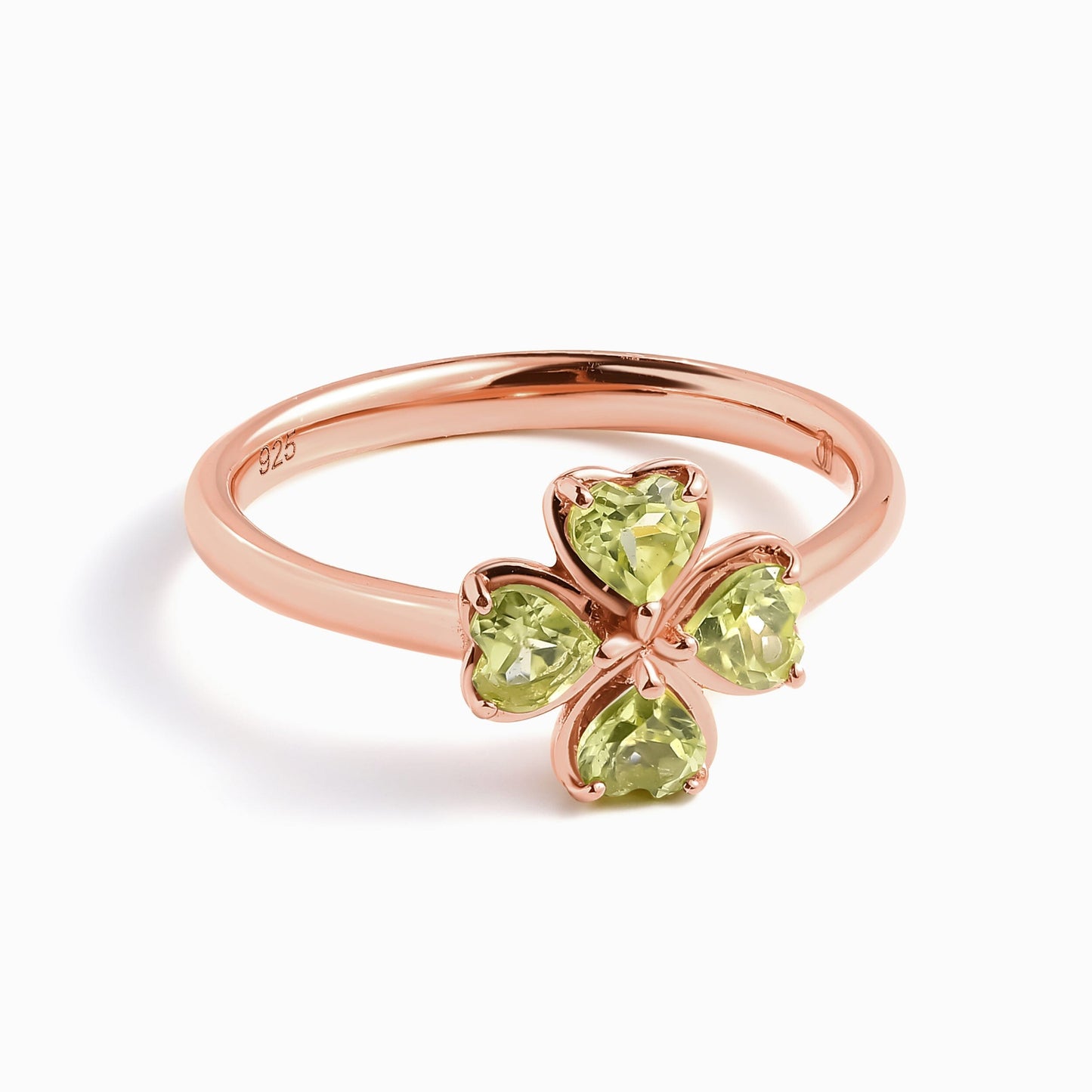 Shamrock Ring Peridot - rose gold