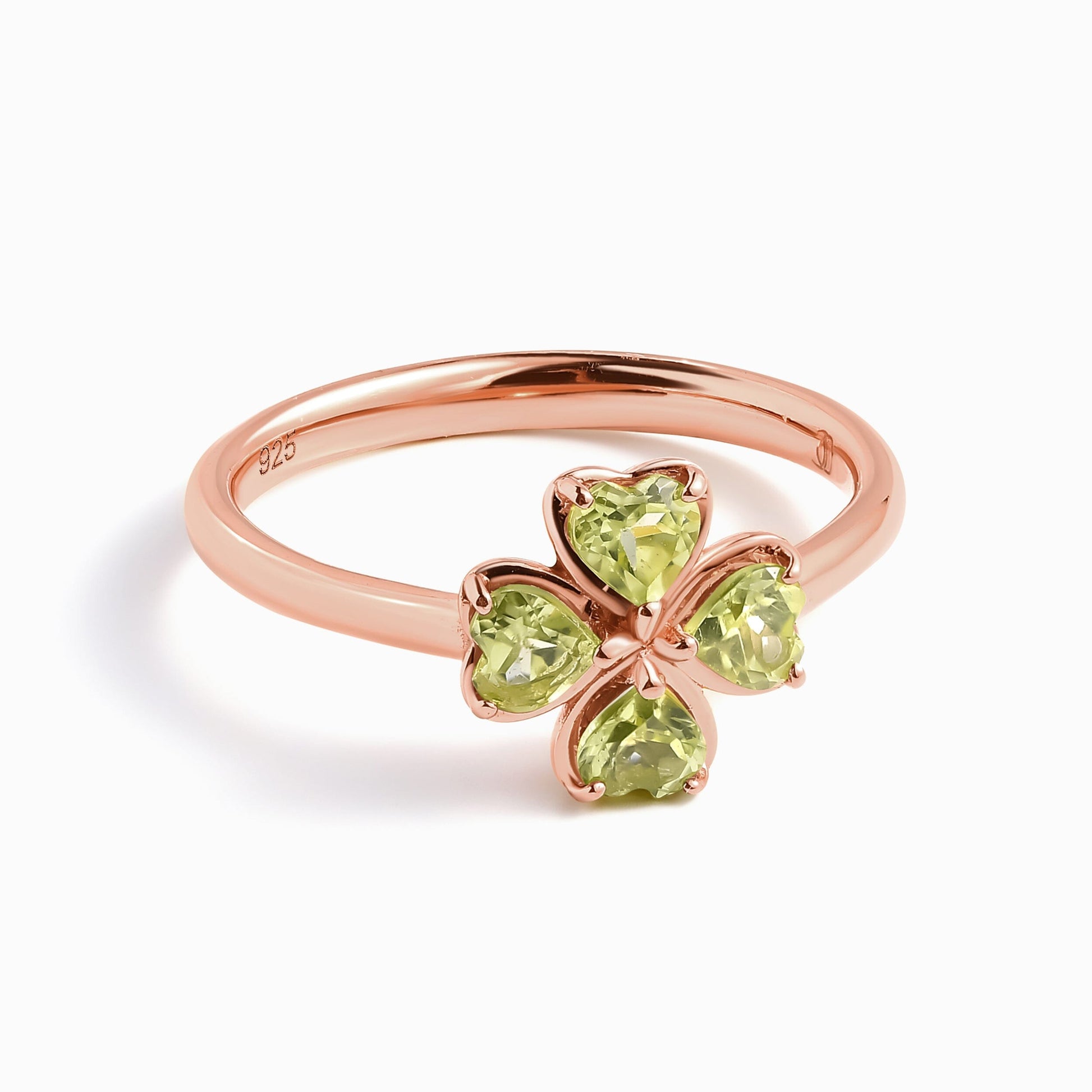 Shamrock Ring Peridot - rose gold
