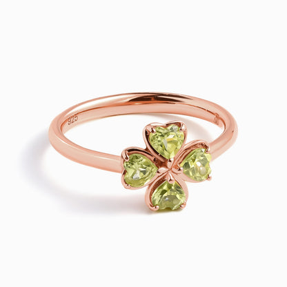 Shamrock Ring Peridot - rose gold