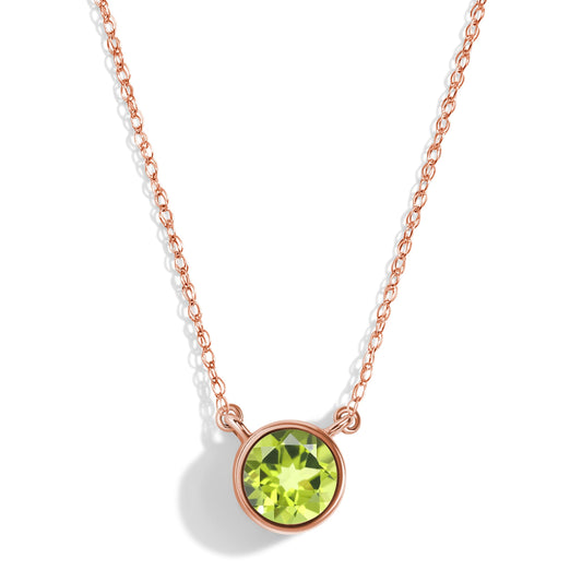 Peridot Necklace Solitaire - rose gold
