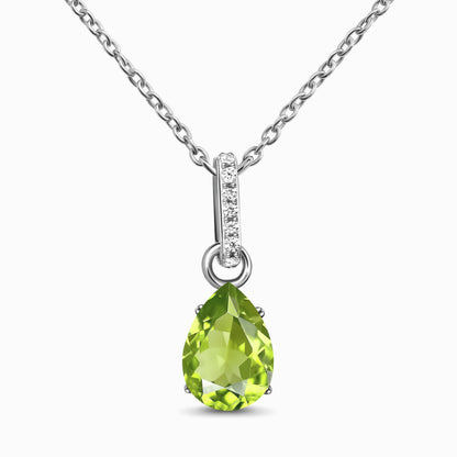 Peridot Necklace Sway - silver