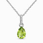 Fine Peridot Lab Diamond Necklace Sway - August Birthstone