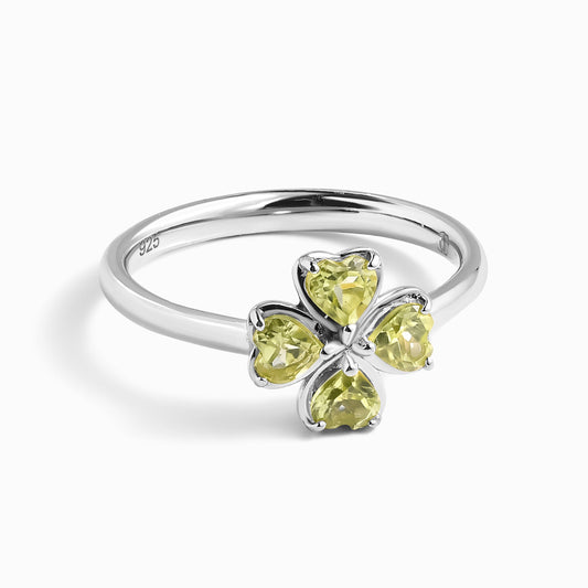 Shamrock Ring Peridot - silver