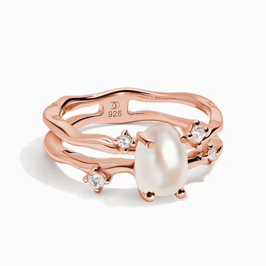 Pearl Ring Flow - rose gold