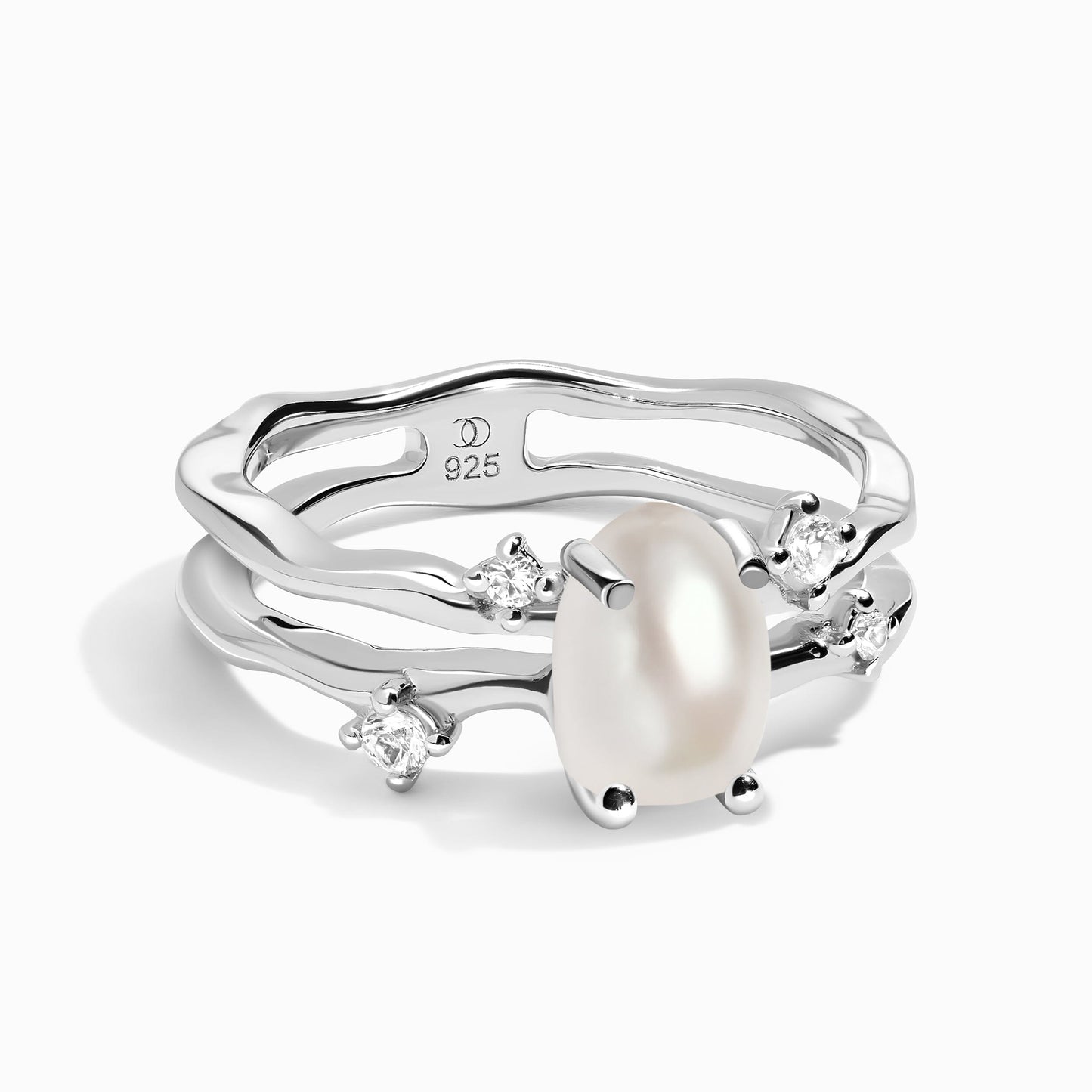 Pearl Ring Flow - silver