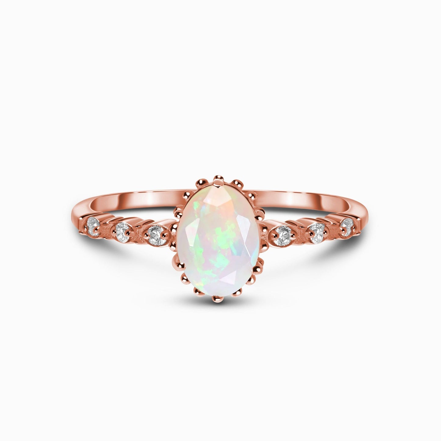 Opal Ring - Above Clouds, rose gold