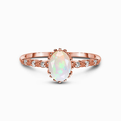 Opal Ring - Above Clouds, rose gold