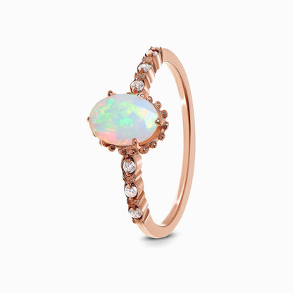 Opal Ring - Above Clouds, rose gold detail