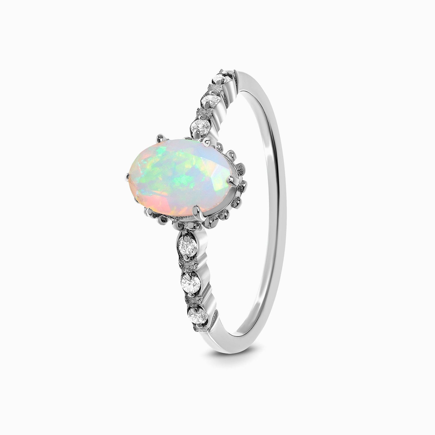 Opal Ring - Above Clouds, silver detail