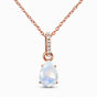Fine Moonstone Lab Diamond Necklace Sway - June Birthstone