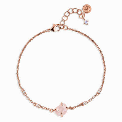 Raw Crystal Bracelet - Rose Quartz Self-Love, rose gold