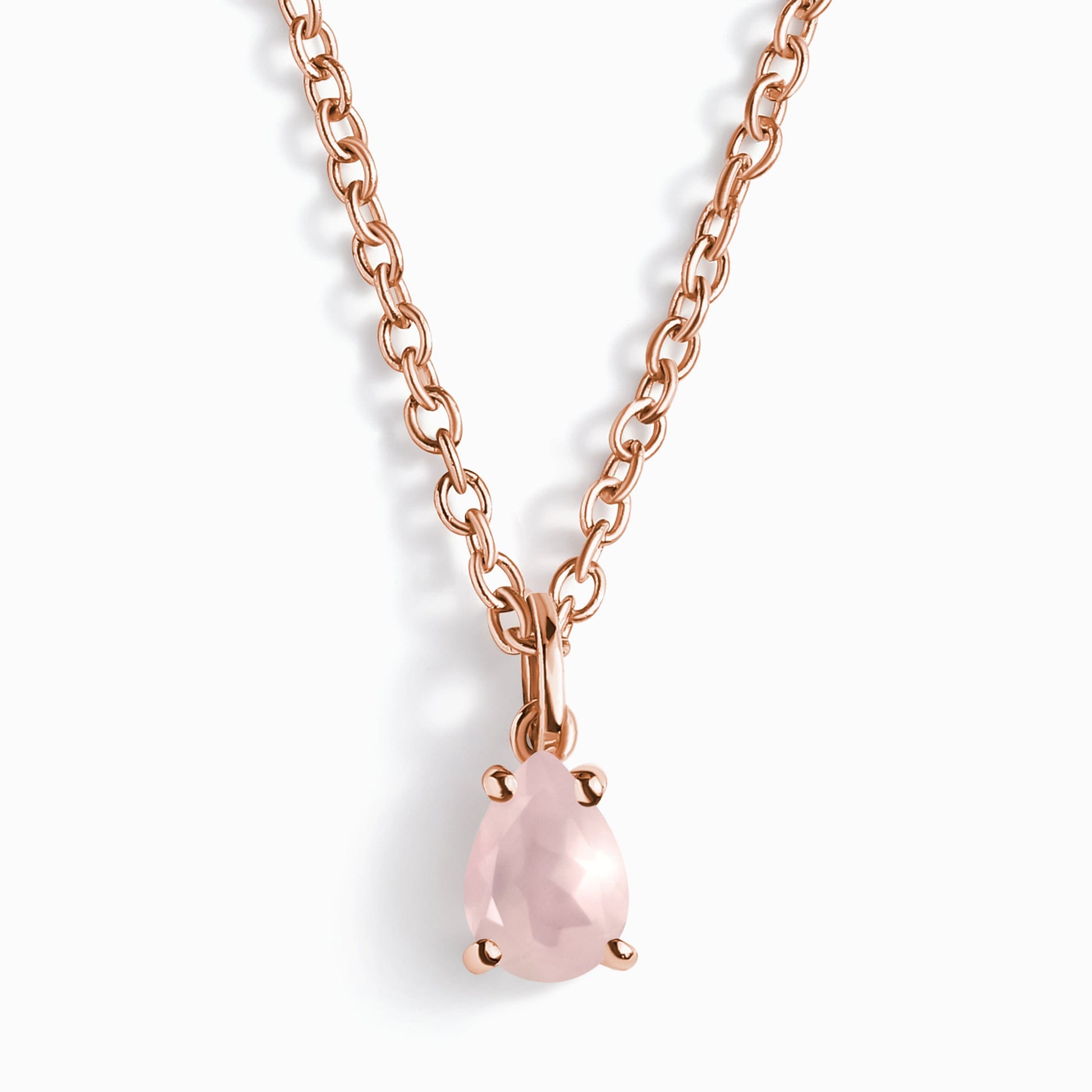 Rose Quartz Necklace - Worthiness, rose gold