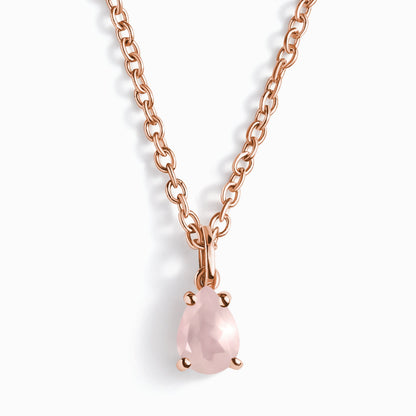 Rose Quartz Necklace - Worthiness, rose gold