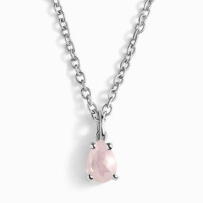 Rose Quartz Necklace - Worthiness, silver