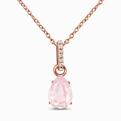 Rose Quartz Necklace - Sway - rose gold
