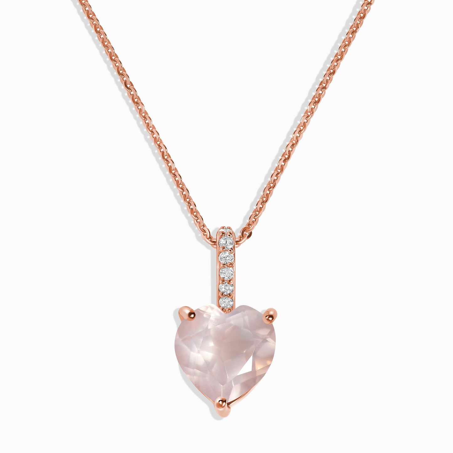 Rose Quartz Necklace - By Your Side - rose gold