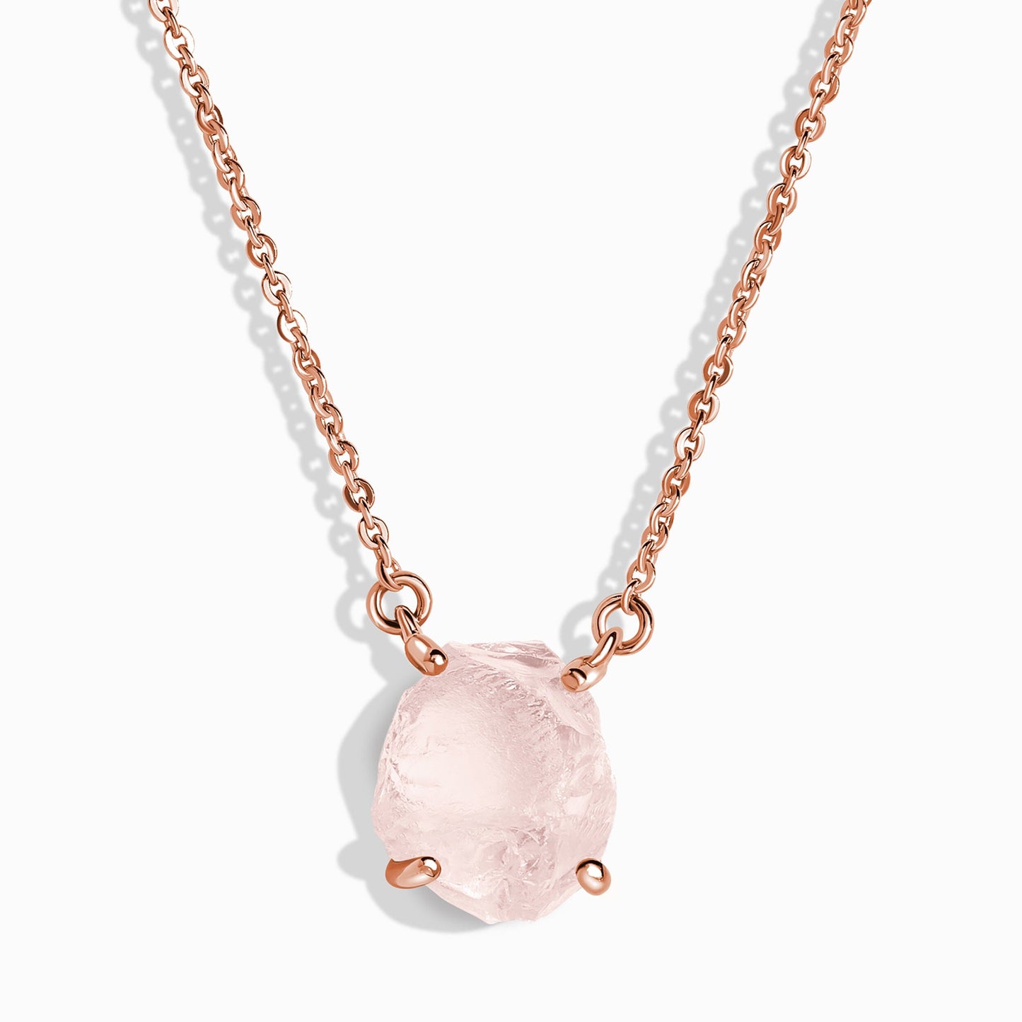 Raw Crystal Necklace - Rose Quartz 'Self-Love' - rose gold