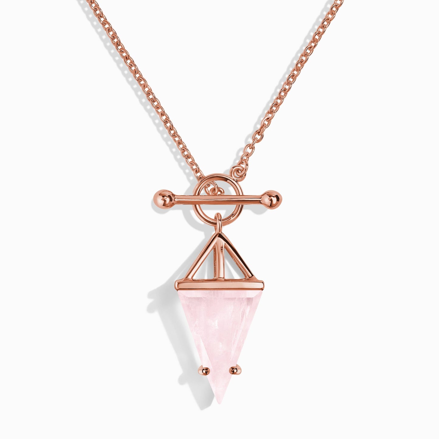 Rose Quartz Necklace - Heroine, rose gold detail