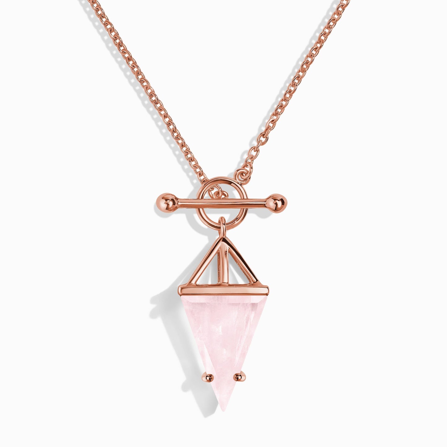 Rose Quartz Necklace - Heroine, rose gold