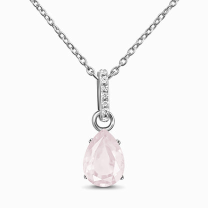 Rose Quartz Necklace - Sway - silver