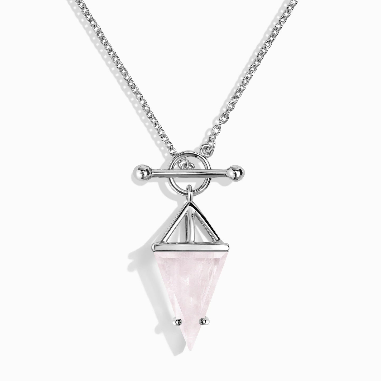 Rose Quartz Necklace - Heroine, silver