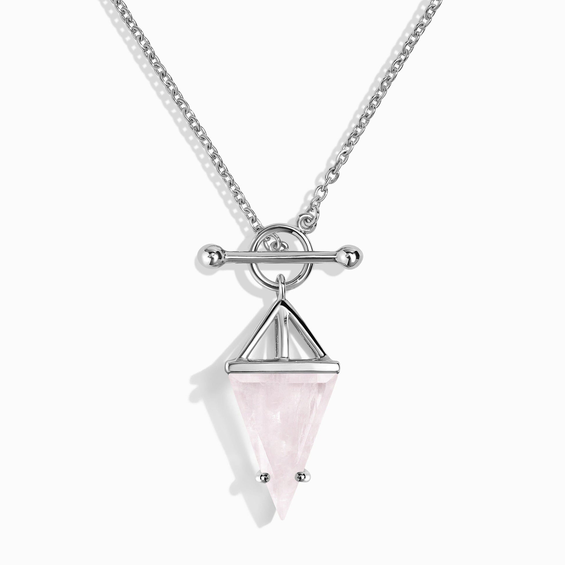 Rose Quartz Necklace - Heroine, silver