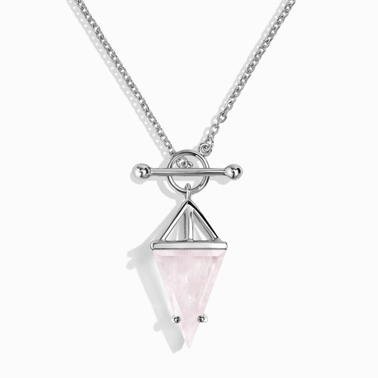 Rose Quartz Necklace - Heroine, silver