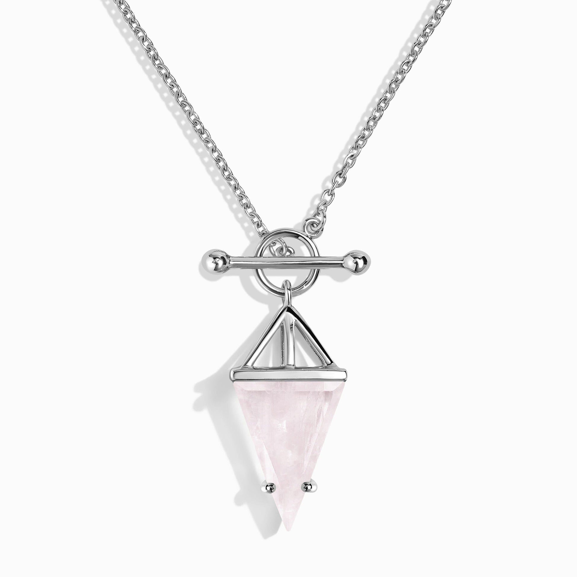 Rose Quartz Necklace - Heroine, silver detail